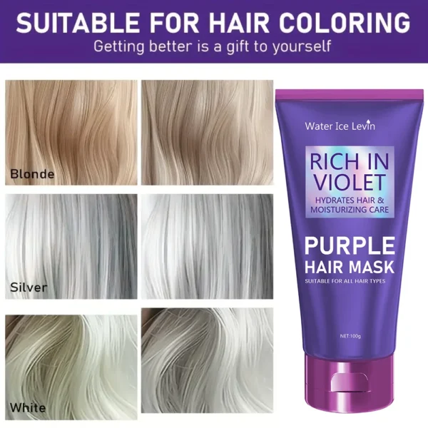 Purple Repair Hair Mask Keratin Deep Nourishing Dry Frizzy Damaged Treatment Collagen Magical 5 Second Soft Shiny Care - Image 4