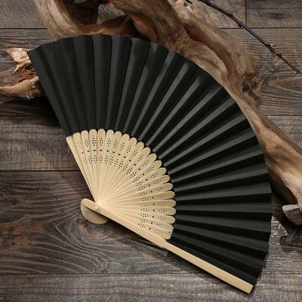 1pc-Multi-colored hand folding fan, bamboo folding fan, hand folding fan for church wedding gifts, party discount - Image 2