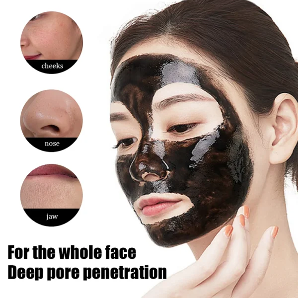 60g Bamboo Charcoal Fiber Mask Blackhead Removal Deep Mask Deep Cleansing Cleansing Exfoliating Mask Treatment Black Mask - Image 5