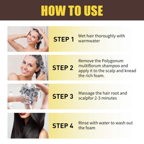 New Hair color shampoo 3 in 1 makes hair instantly from white to brown natural hair color protective sleeve for women 100ML - Image 6