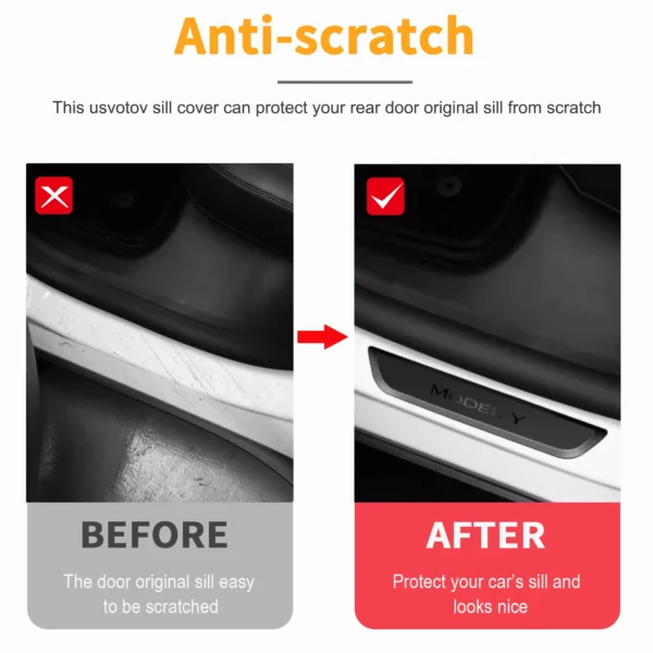 Rear Pedal Guard Protector for Tesla Model Y Juniper Rear Door Sill Anti-Scratch Welcome Pedal Seat Strip Protective Accessories - Image 3