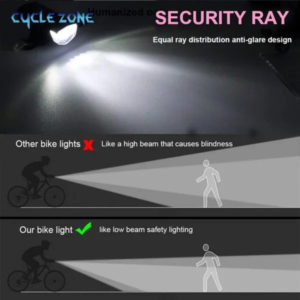 Bike Light Set Bicycle Headlight Taillight Front and Rear Set Rechargeable MTB Bike Flashlight Cycling Lamp Bicycle Accessories - Image 6