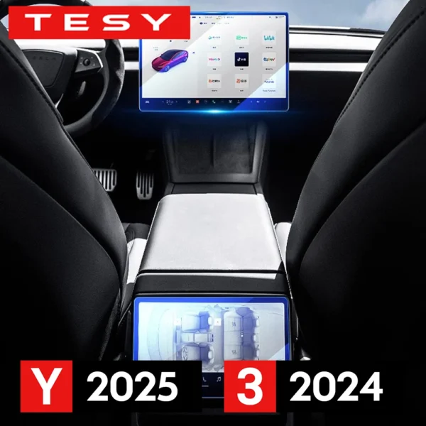 kf-S877b405841b8414d8ec810a72aa350114 Tempered Glass Film Screen Protector for New Tesla Model Y Juniper 2025 Launch Model 3 Highland 2024 Center Rear Touch Screen - Image 1