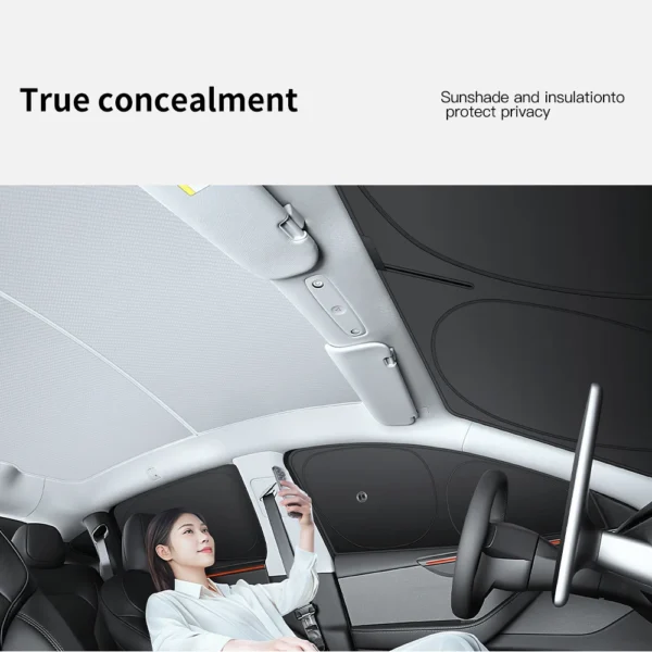 YZ For Tesla Model 3 Y Highland Juniper 2021-2025 Car Side Window Sunshade with Suction Cups Front Rear Windshield Privacy - Image 5