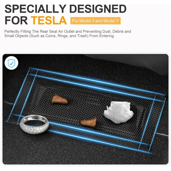 For Tesla Model Y Juniper Launch 2025-2020 Model 3 Highland 2024-2017 Air Vent Cover Under Seat Outlet Protector Dust Mesh - Image 6