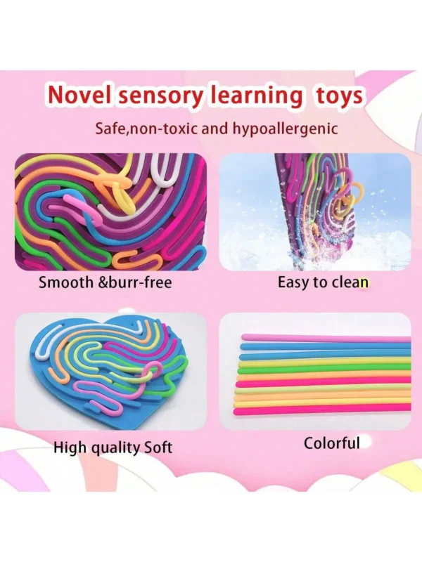 1Set Sensory Activity Board, Duble Sided Design Busy Board for Fine Motor Skill, Silicone Fidget Toy Adults for Travel - Image 4