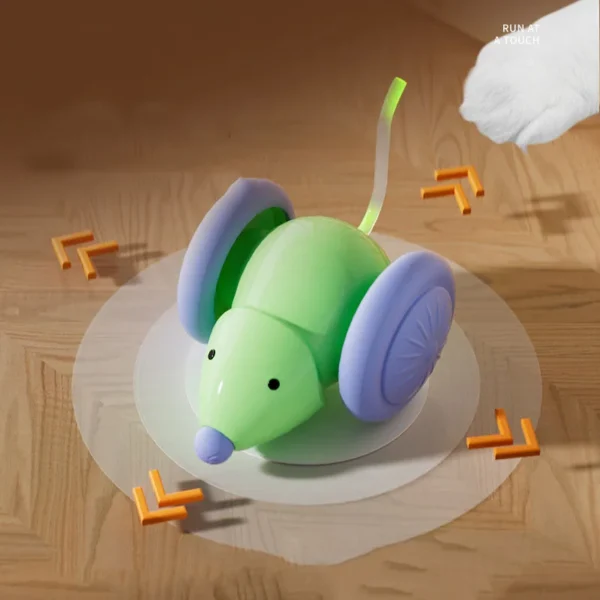 Hot Electric Mouse Car Interactive Cat Toy Rechargeable Automatic Kitten Toy Intelligent Obstacle Avoidance Cat Toy - Image 5