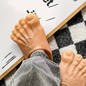 1pair Funny and Parody Slippers Prank Simulation Barefoot Shoes Big Foot Shoes Performance Shoes