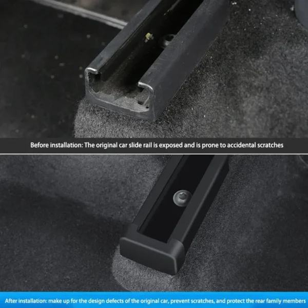 4pcs Seat Rail Cover Protector For Tesla Model 3 2025 Model Y Juniper Accessories Front Rear End Piece Backseat Slide Protection - Image 4