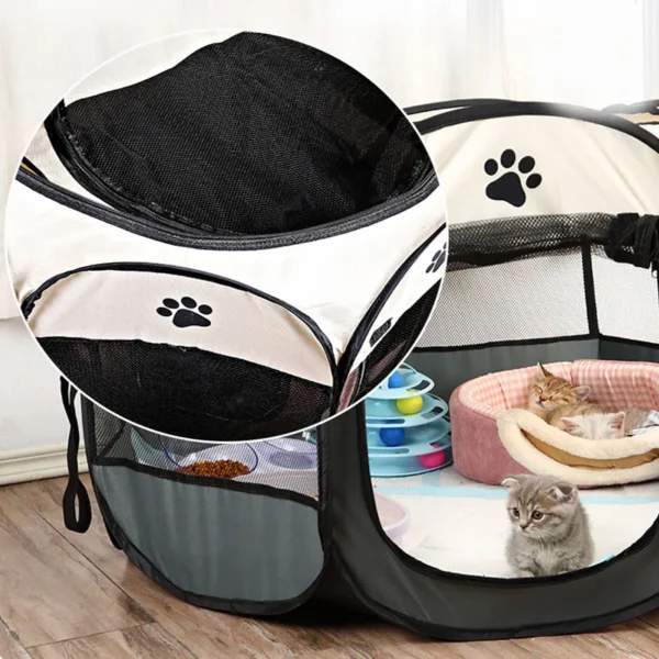 Foldable cats, dog kennels, cats, dogs, delivery rooms, pets, octagonal cages, breathable fences, tents, claw-resistant - Image 5