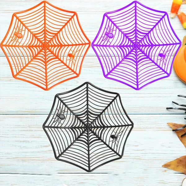 1PC - Halloween Props Spider Web Water Fruit Basket Holiday Snack Storage Plate Candy Plate Decoration - Image 2
