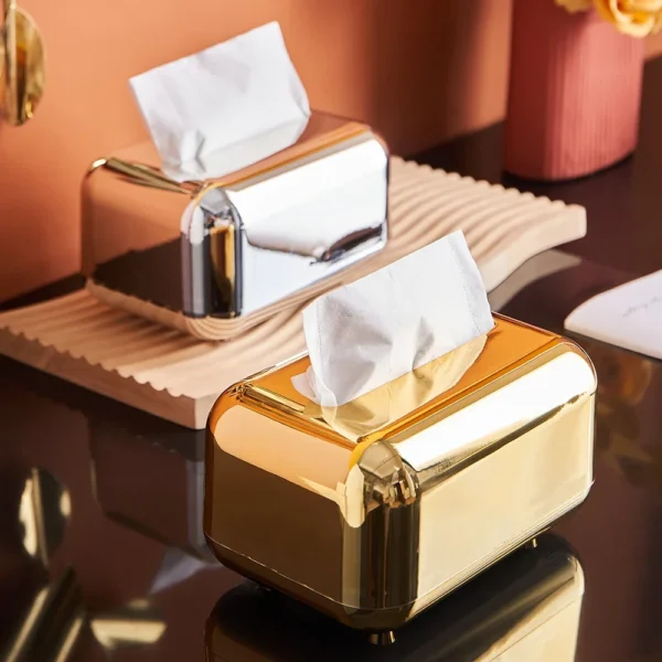 Fashionable Luxury Gold Tissue Box Series Storage Napkin Holder Paper Box Decoration Desktop Tissue Holder Kitchen Tissue Box - Image 5