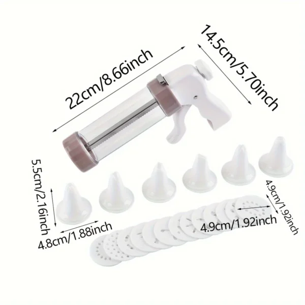 1set-Cookie press - perfect for making small cookies - includes plastic press guns and accessories - basic kitchen tools - Image 6