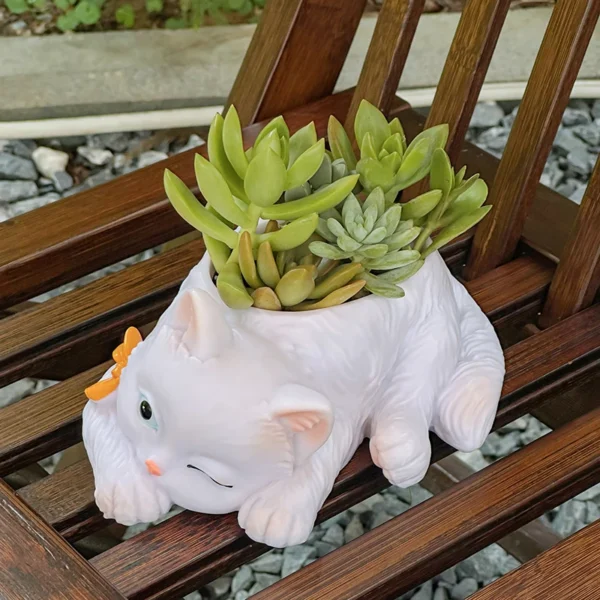 Cute Cat Succulent Flowerpot Balcony Green Plants Living Room Home Office Desktop Potted Plant Home Decoration - Image 5