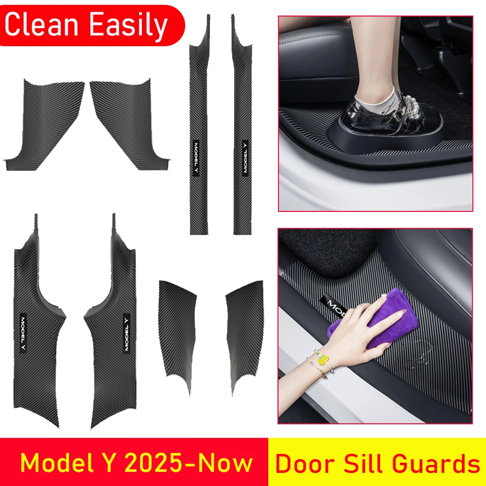 kf-S8db64142272a4ec3a9d609076f47ff49U For Tesla Model Y Juniper 2025 2026 Front Rear Door Sill Guard Anti Scratch Dirt Resistant Threshold Strips Interior Accessories - Image 1