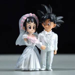 9cm Dragon Ball Anime Figure Son Goku Figures Wedding Goku Chichi Mariage Figurine Scene Statue Q Version Pvc Model Doll Toys