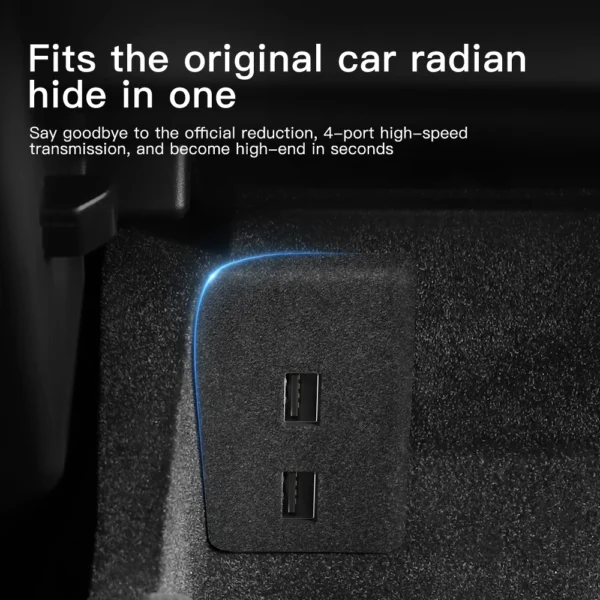 YZ For Tesla Model 3 Y Highland Juniper 2021-2025 Glove Box Flocking USB HUB Adapter Quick Charger Car Accessories - Image 5
