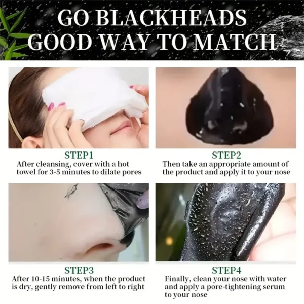 60g Bamboo Charcoal Fiber Mask Blackhead Removal Deep Mask Deep Cleansing Cleansing Exfoliating Mask Treatment Black Mask - Image 6