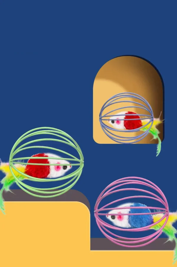 Toys False Mouse in Rat Cage Ball For Pet Cat Kitten Cat Toys - Image 6