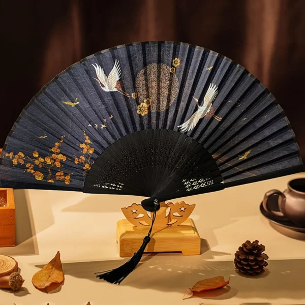 1pc Folding Bamboo Fan Ancient Style Fan Chinese Style Small Fan Dress Decoration Student Gift Fan - Image 7