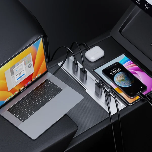 For Tesla Model Y Juniper 2025 Launch Model 3 Highland 2024 65W Expansion Dock Central Control Charging Shunt USB HUB Extender - Image 5