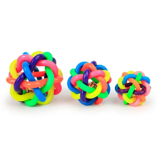 Colorful Bell Woven Toy Popular Dog Bite Resistant Rubber Pet Chewing Playing Fetching Nice Ball Products - Image 4