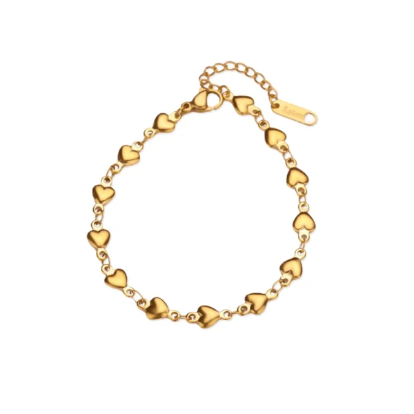 Stainless Steel Heart Bracelets For Women Gold Color Geometric Heart Bracelet Fashion Wedding Waterproof Jewelry Gift - Image 6