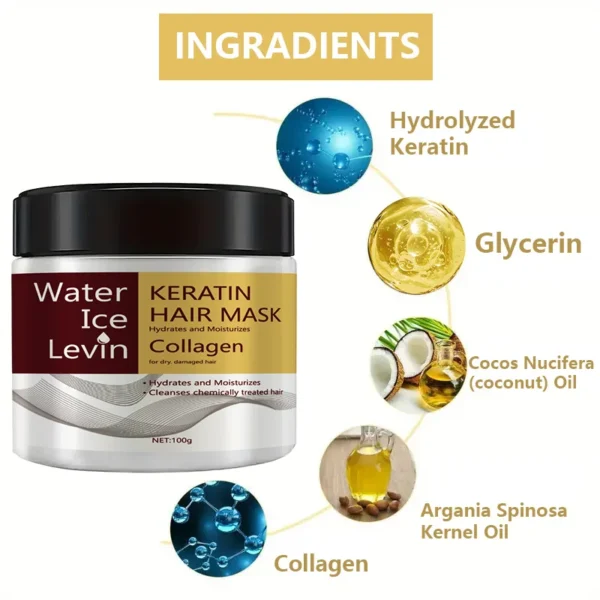 Keratin Collagen Hair Mask Dual Oil Control Moisturizer Conditioner Soft Smooth Frizz Damaged Repair Revitalize Hair Care - Image 5