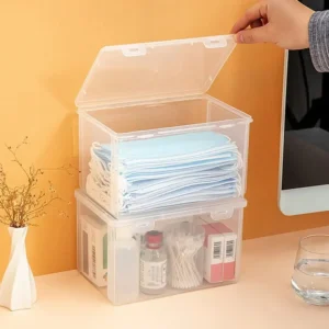 2PCS Transparent Large Capacity Mask Storage Box Household Mask Nose Medicine Storeage Compartment