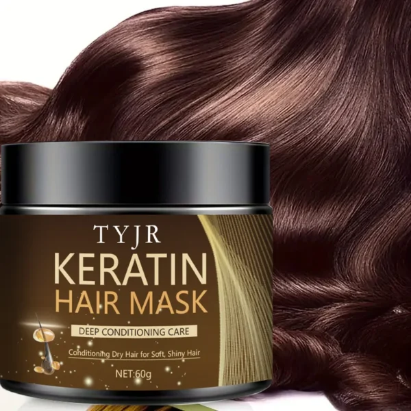 Keratine Magical Hair Mask Protein Straighten Repair Dry Frizzy Damaged Cream Pro Soft Smooth Shiny Deep Moisturizing Care 60g - Image 7