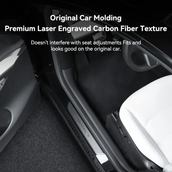 YZ for Tesla Model 3/Y Highland Juniper 2021-2025 rear door sill protection strip seat anti-kick pad corner guard accessory - Image 3