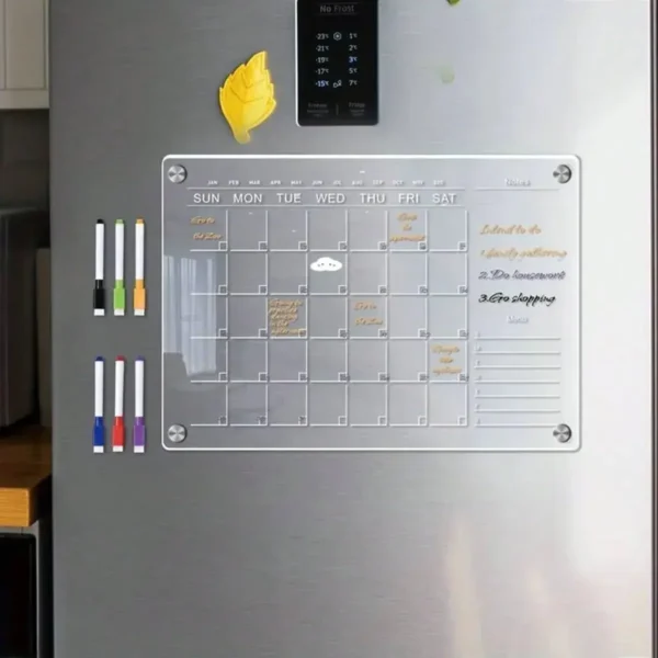 1pc Large Three-dimensional Transparent Acrylic Monthly Weekly Plan Notepad Message Board Erasable Display Board - Image 3