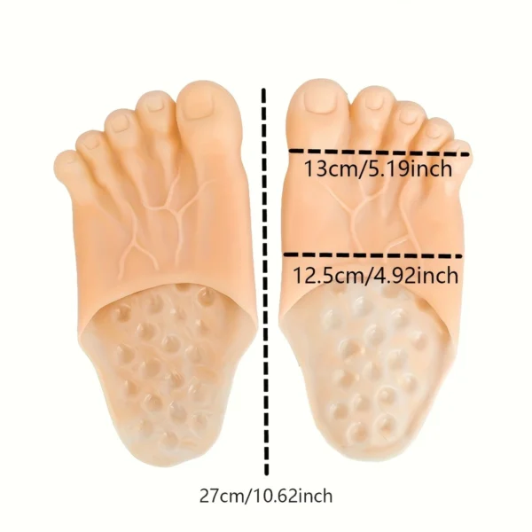 1pair Funny and Parody Slippers Prank Simulation Barefoot Shoes Big Foot Shoes Performance Shoes - Image 5