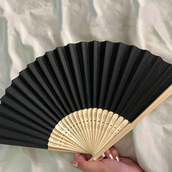 1pc-Multi-colored hand folding fan, bamboo folding fan, hand folding fan for church wedding gifts, party discount - Image 6