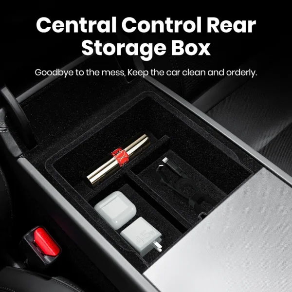 YZ For Tesla Model 3 Highland 2024 Model Y Juniper 2025 Storage Box Center Armrest Hidden Box Cup Holder Organizer Accessories - Image 4
