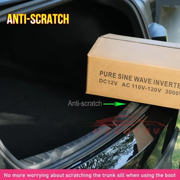 For Tesla New Model 3 Highland 2024 2025 Trunk Threshold Strip TPE Mats Sill Guard Rear Cargo Anti Scratch Protector Accessories - Image 4