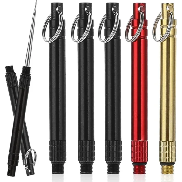 1PC Iron EDC Telescopic Toothpick Keychain Pendant Gift Fruit Fork Camping Pocket Toothpick Holder Unpacking Tool - Image 7