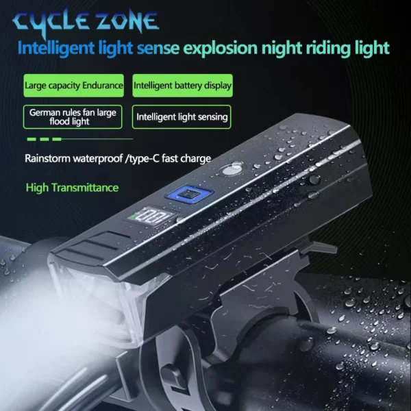 Smart Sensor Bicycle Front Light Type-C Charging LED Bike Head Lamp MTB Bike Flashlight Bicycle Headlight Cycling Accessories - Image 3