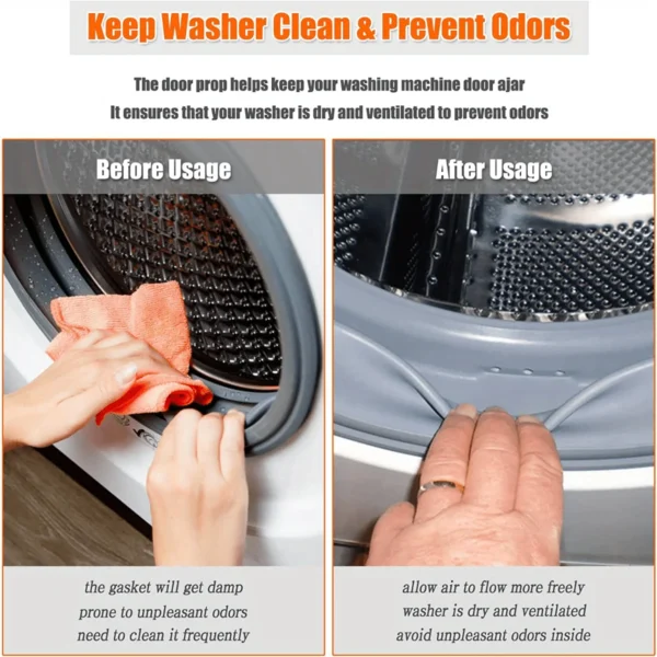 Magnetic Washer Door Prop-Stabilizer for Front Load Machines-Easy-Install, Flex Design-Fits Most Washers & RV Laundry Doors - Image 6