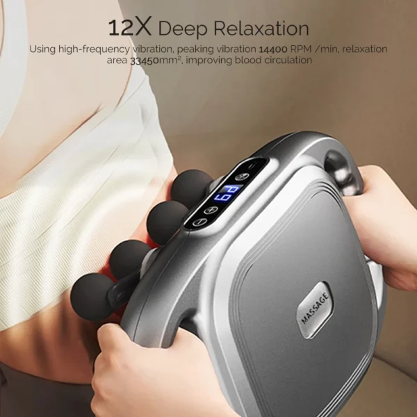 12-Head Fascia Gun High-Frequency Vibration Body Massage Gun Back and Waist Massager Neck Shoulder Massager Muscle masajeador - Image 4
