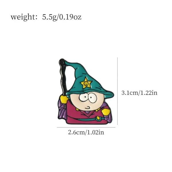 7Pcs/Set Cartoon TV Movie Cartman Figure Badges - Cute Lapel Pins for Backpacks, Clothes & Jewelry Accessories （ - Image 5