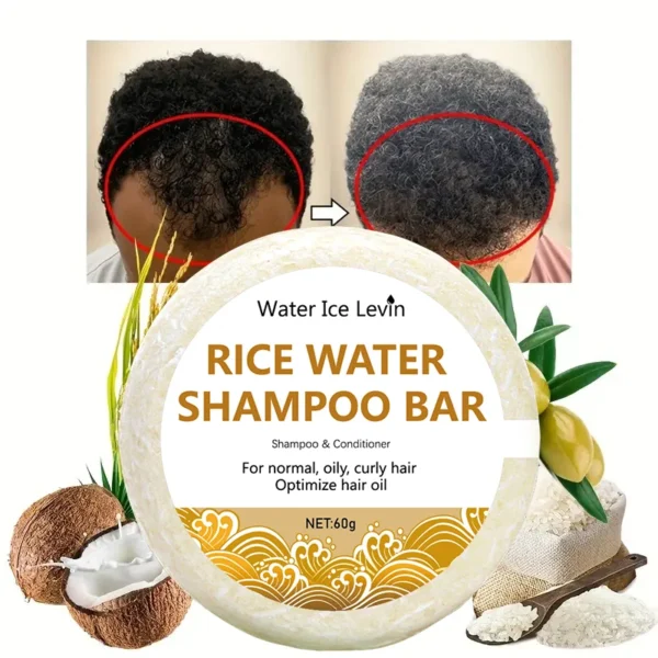 Organic Rice Shampoo Soap Bar Oil Free Conditioning Soap Rice Water Protein Nourishing Anti-loss Hair Hair Growth Soap Bar 60g - Image 7