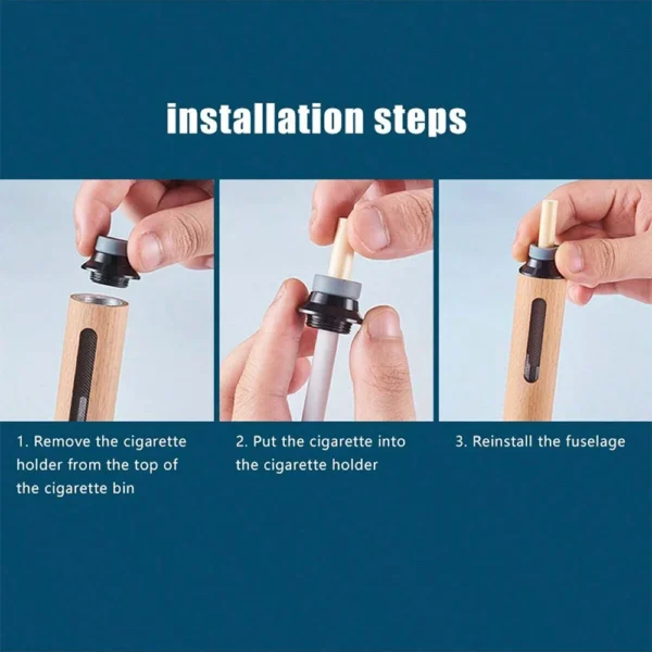Auto Car Ashtray Car Interior Decoration Dust-free Smoking Ash Holder Wood Creative Filter Anti Tool Soot-flying Ashtray - Image 5