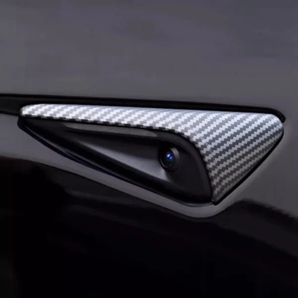 For Tesla Model 3/Y 2024 2025 Side Camera Protection Cover Fender Car Modification Accessories Matte Carbon Fiber Pattern Trim - Image 6