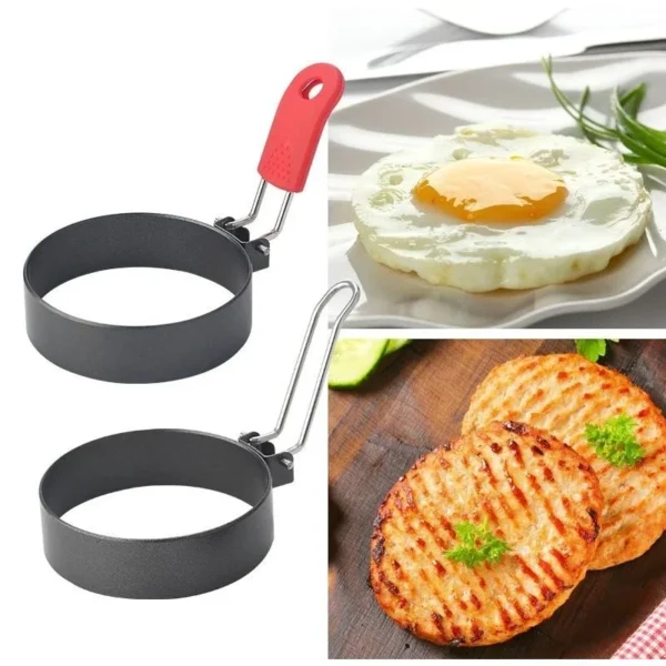 Round Omelette Maker Mold, Nonstick Folding Handle Omelette Pan, Thickened Kitchen Tool for Easy Egg Cooking - Image 6