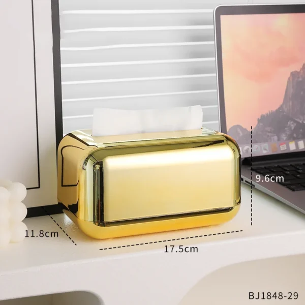 Fashionable Luxury Gold Tissue Box Series Storage Napkin Holder Paper Box Decoration Desktop Tissue Holder Kitchen Tissue Box - Image 4