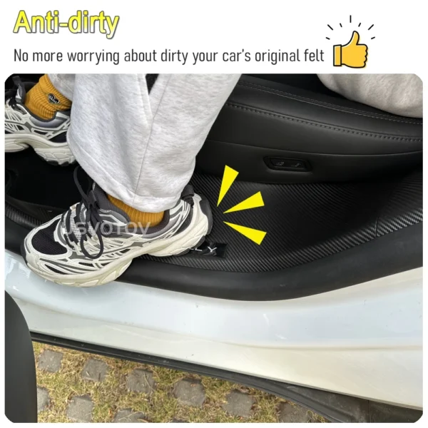 For Tesla Model Y Juniper 2025 2026 Front Rear Door Sill Guard Anti Scratch Dirt Resistant Threshold Strips Interior Accessories - Image 5
