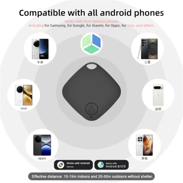 Smart Bluetooth GPS Tracker Tag with Anti-Lost Reminder Android IOS App Compatible Car Key Pet Finder Rated Locator - Image 5