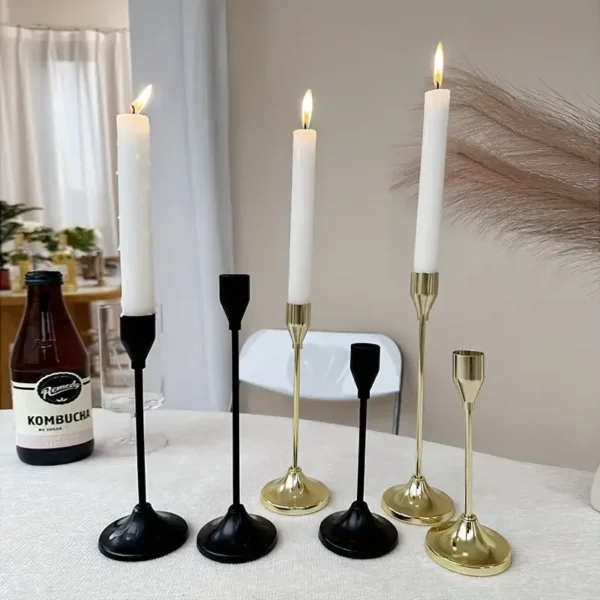 3Pcs/Set Minimalist Retro Style Metal Candle Holders Candlestick Fashion Wedding Table Candle Stand Exquisite Candlestick Tabl - Image 2