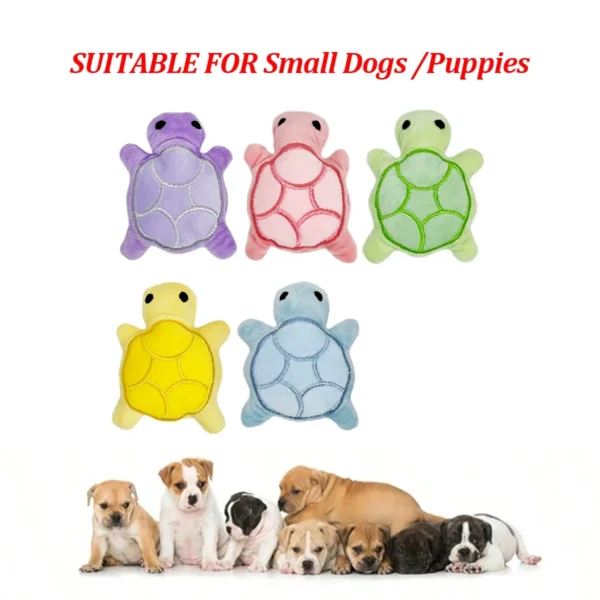 Dog Toy Mini Turtle Plush Chew Toy for Puppies Teething Relief Interactive Bite Resistant Dog Toy Dental Health Safe Fun Play - Image 3